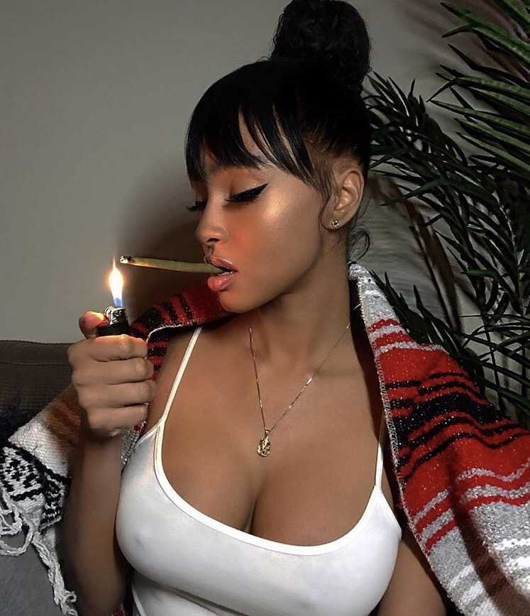 beautiful black woman smoking hot