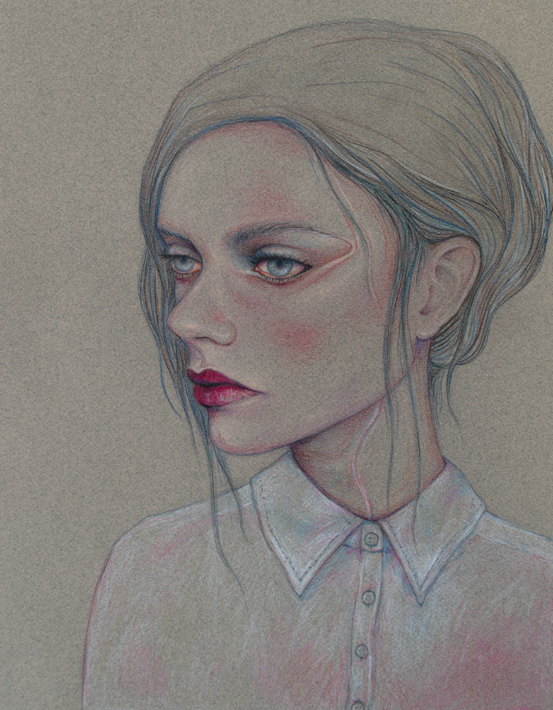 “Girl With A Chiffon Blouse” Drawing on a speckled paper 2017 www.AnaKurist.com | Facebook | Instagram | Blog | Tumblr — EatSleepDraw is working on something new and we want you to be the first to know about it. Make sure you’re on our email list.