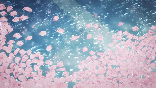 Image result for sakura leaves falling anime gif