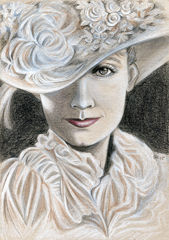 A portrait of the actress Greta Garbo. My artblog: artworksbysandra.tumblr.com