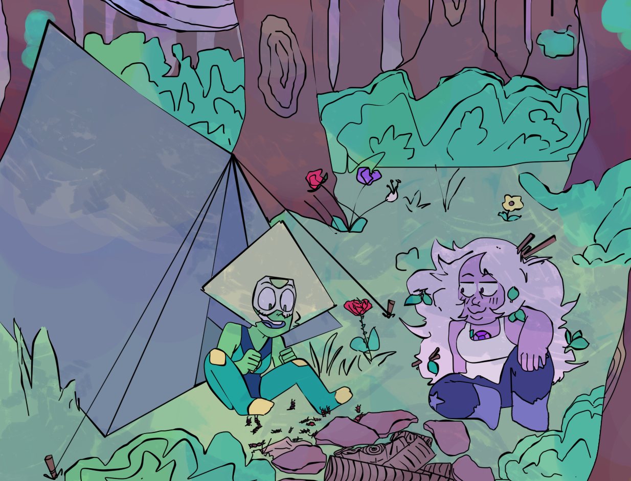 Amedotbomb8 Day 3: Camping Well, I think Peri would love to watch ants and look at fire idk