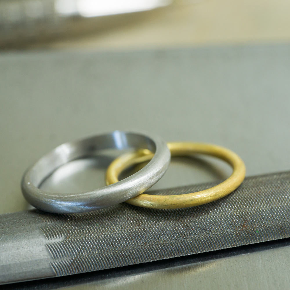 オーダーメイドマリッジリングの制作風景　ゴールド、プラチナ　屋久島でつくる結婚指輪