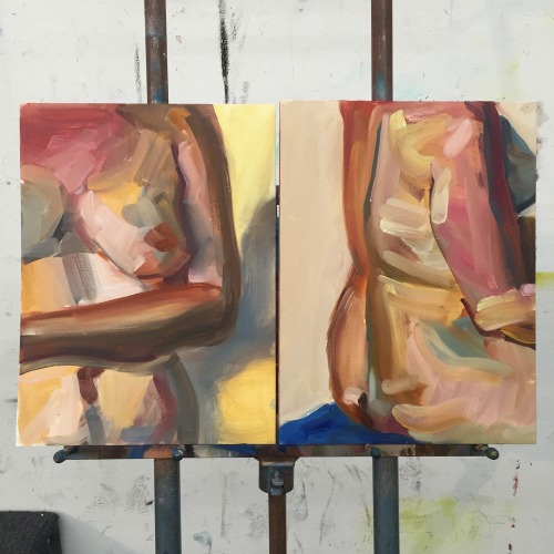 Two 50-minute sessions from a model, and one self portrait in oil. @menstrualb