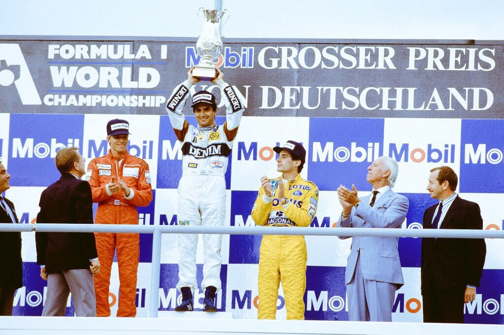 ‪Ayer fue el GP F1 de Alemania 8° del Mundial. Victoria de Nelson Piquet (Br)(Williams Honda) 2° Johansson 3° Senna . Líder Piquet #l270787 ‬