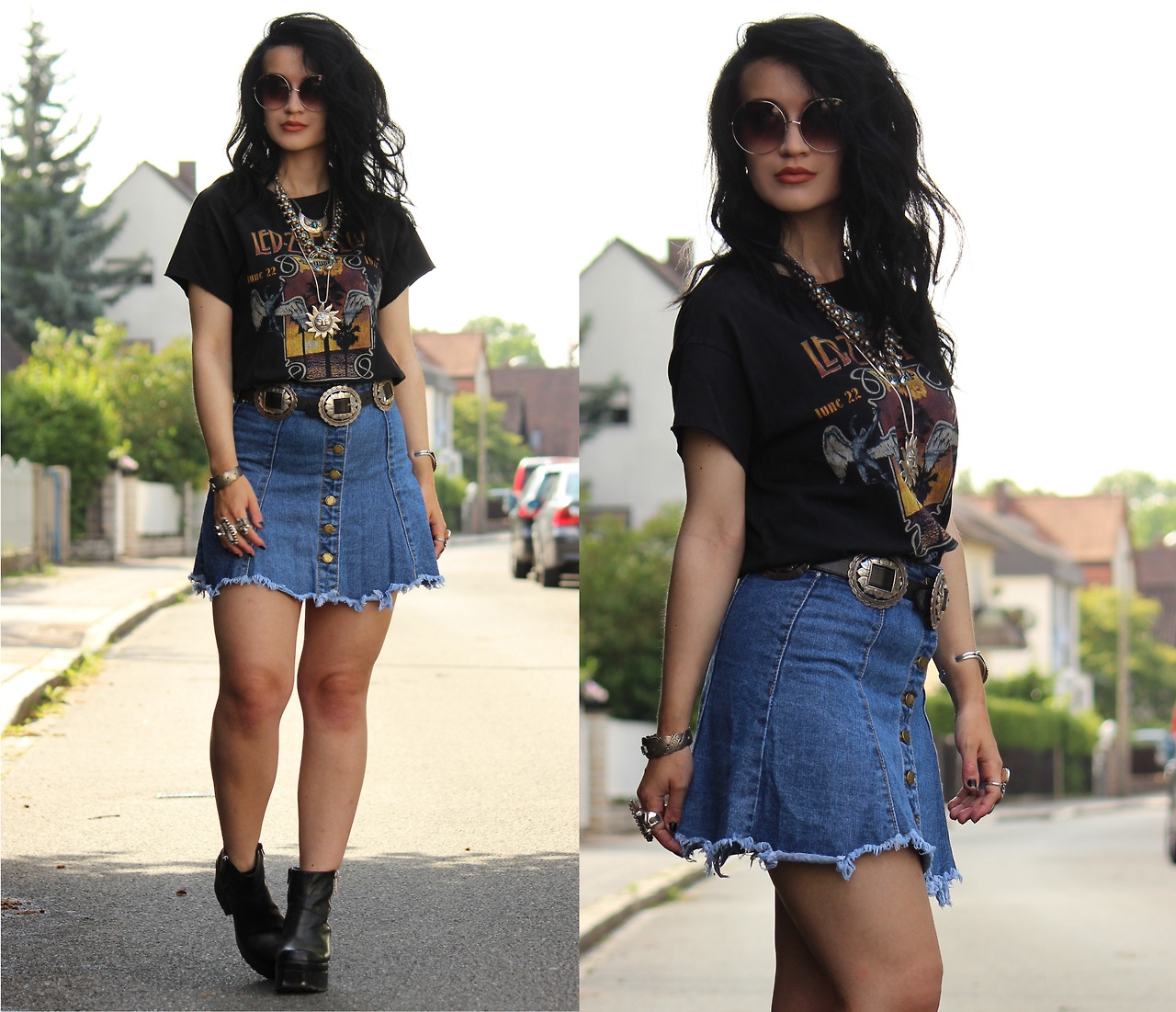 Denim Rock Rockabilly Style Vive Maria Denim Day Skirt denim