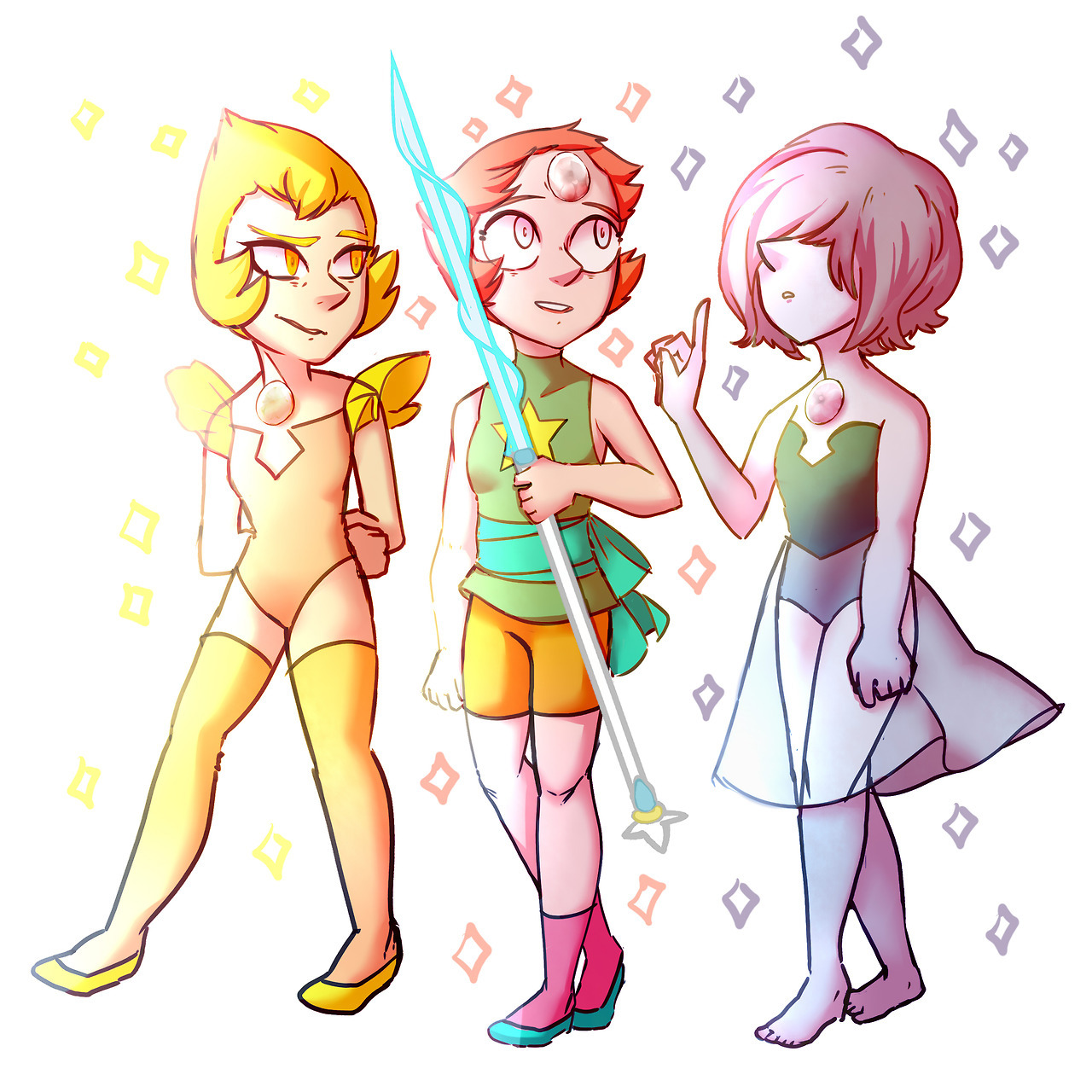 The Three Pearls! request by: icehammer82 I never knew how cute blue pearl was before this haha