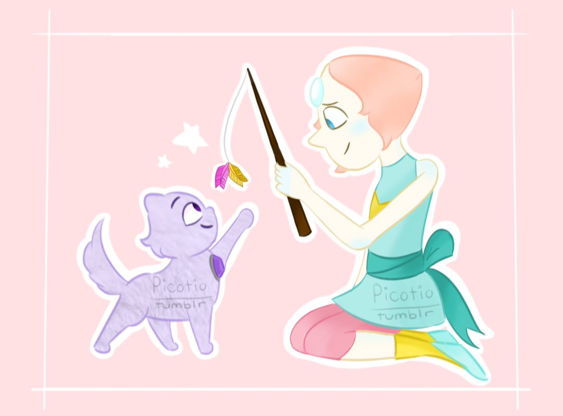 I saw this one picture of a cat playing with those feather thingies, and I immediately thought of amethyst, so…