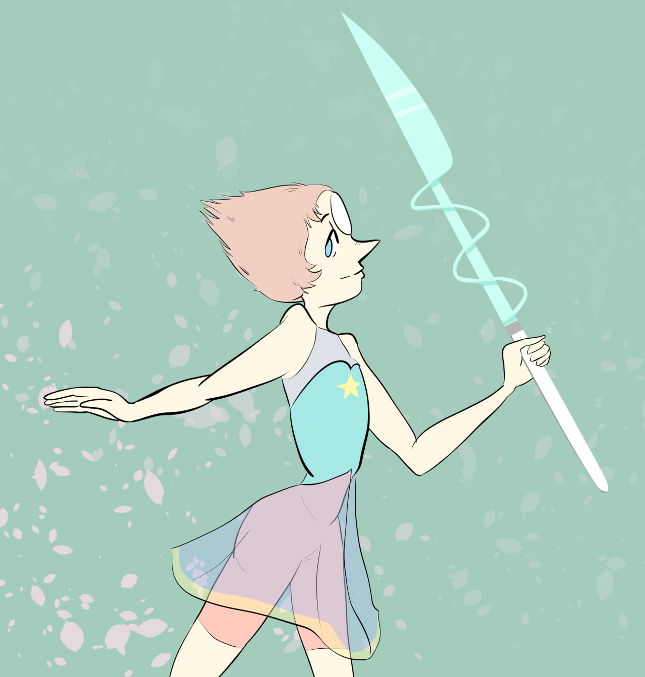 (I know I said I’d draw Amethyst next but she’s coming!) Trying out some new techniques and whipped out this Pearl.
