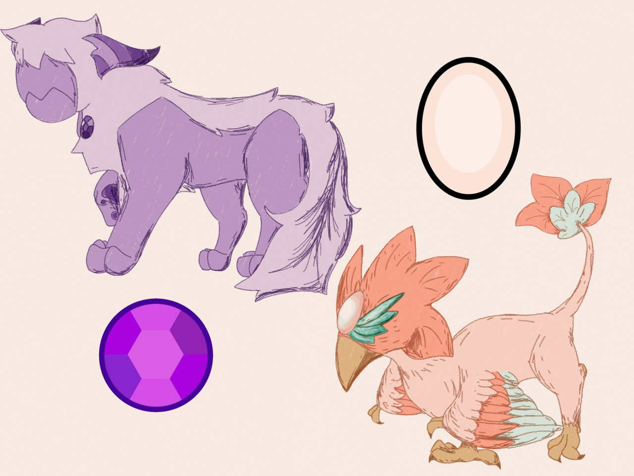 Corrupted Amethyst and Pearl I’m not an expert on animal anatomy but i tried lol.