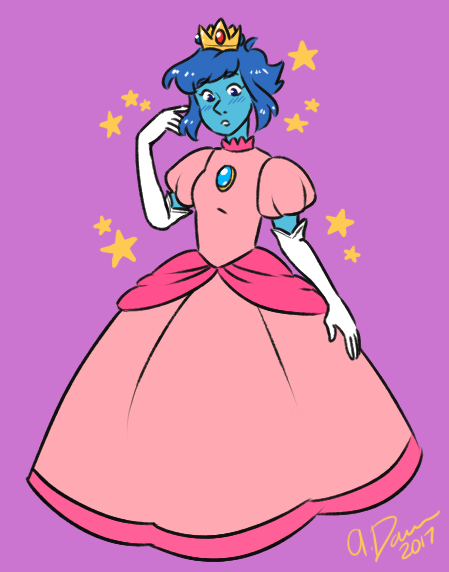 @justgottabehonest asked for my fave SU character dressed as my fave Mario character. So here we have Lapis dressed as Peach!! I call her… Princess Beach