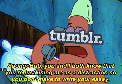 Spongebob writing an essay meme