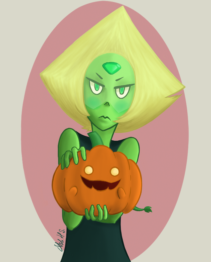 Peridot’s gift Posting an old thing just to try to post more stuff here too, I’m terrible at managing socials ʕ ಡ ﹏ ಡ ʔ [made on mypaint and krita]