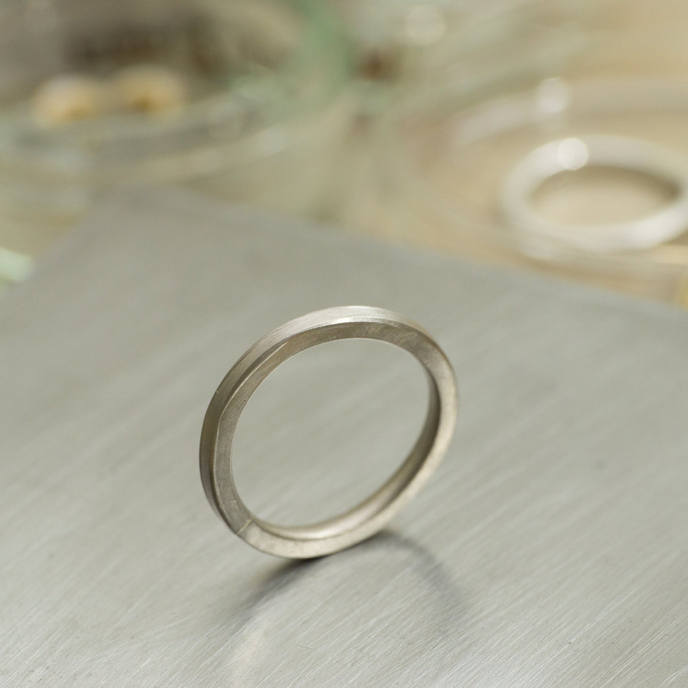 金の波リング　銀の波リング　スクエアシェイプの結婚指輪を作る