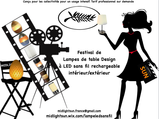 Festival de lampes de table Design sans fil LED rechargeable pour les professionnels : restaurants, hôtels...