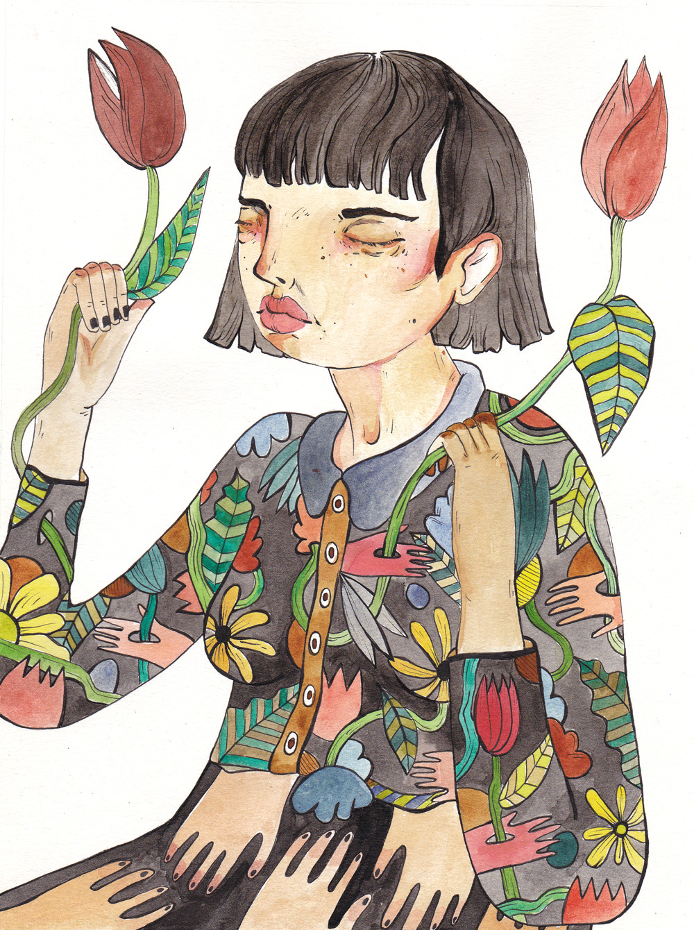 Plant Feelings / Water colour and pen Julia Trybala