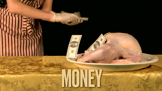 It’s only Monday, but we’re already making it rain Thanksgiving.