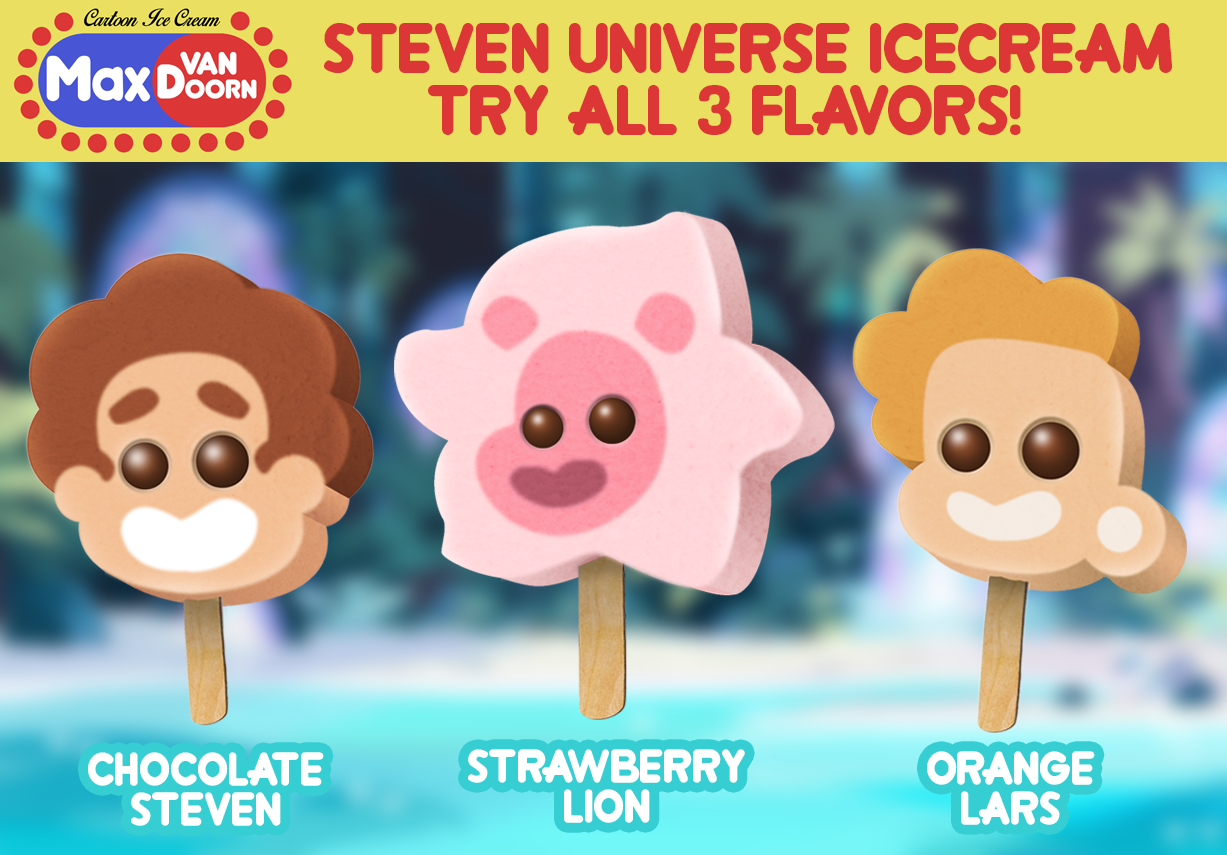 What flavor would you choose? I had a lot of fun designing these cartoon popsicle mockups. Limited edition Steven Universe flavors coming later this week! What cartoons do you want to see in ice cream...