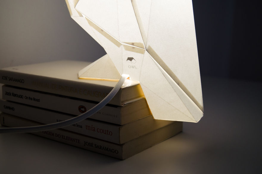 Lámparas con forma de animales de origami - detalle