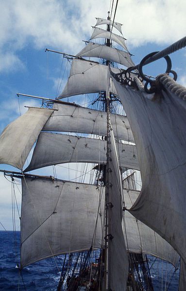 recent shot of the rigging of an unknown sailing ship