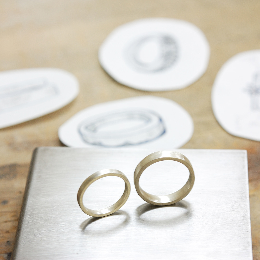 屋久島で作る結婚指輪　サンプル　シルバー