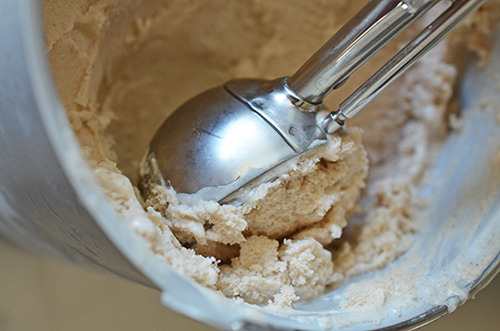 Scooping paleo and Dairy-Free Vanilla Ice Cream with an ice cream scooper.