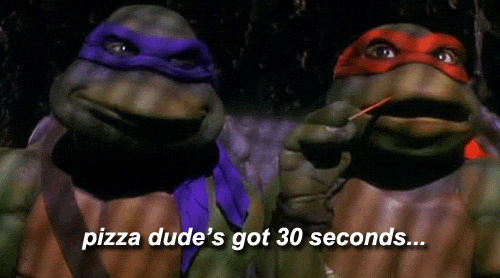 Image result for TMNT waiting for pizza guy