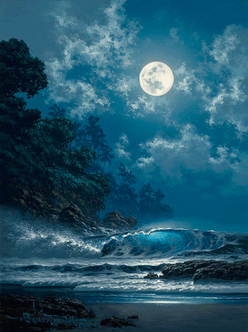 coiour-my-world:
“ moonstruck
”
Rising from the deep,
caressed by the moon.
Chest heaving.
Red eyes gleaming,
facing the shore.
Arms of steel
part the waves.
Muscular legs
pump the sand.
Head tilted back
to give a mighty roar.
A beauty to behold.
A...