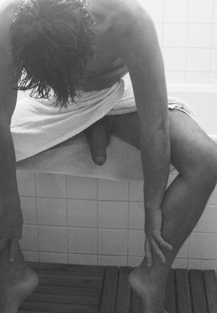 Spying girl under shower