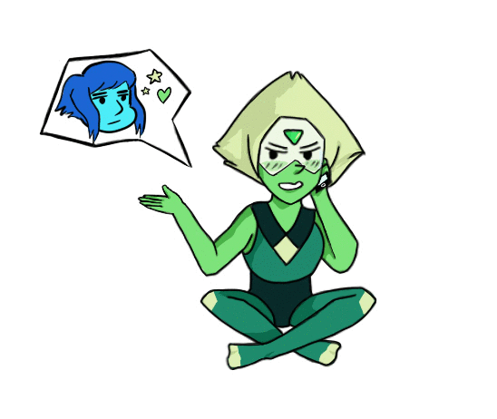 peridot probably calls steven in like the middle of the night just to talk about her gay ass crush