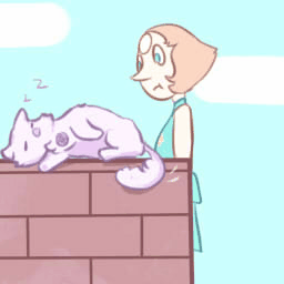 a request：pearl with cat ame everone likes cats :D