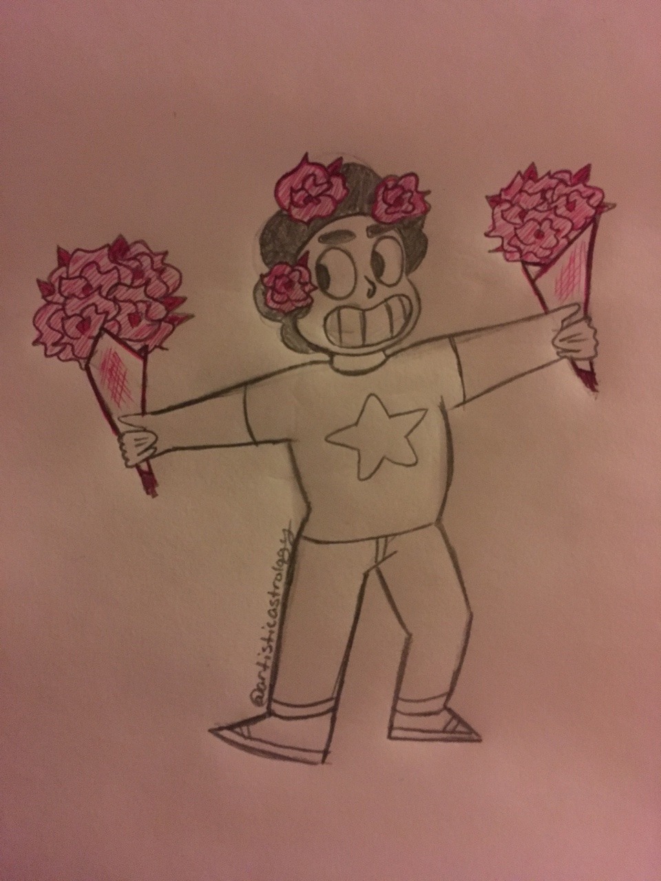 @mcllamadraws Steven with pink roses!