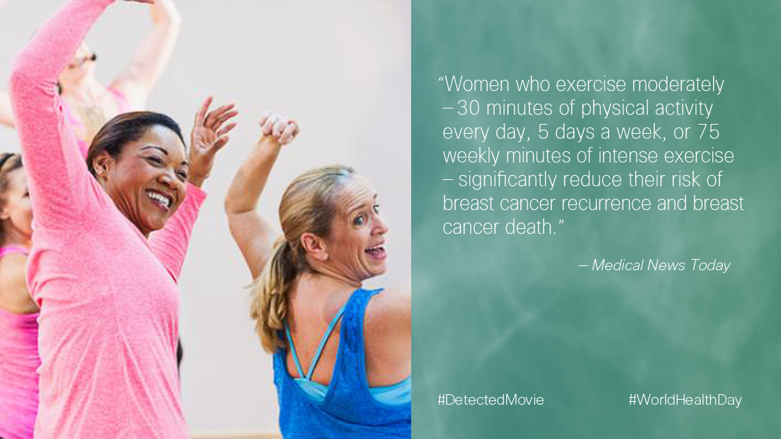 Today is World Health Day! Check out how lifestyle factors, like exercise, can lower breast cancer recurrence rates: http://cs.co/61368jzsy;