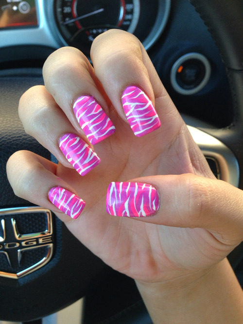 zebra print nails on Tumblr