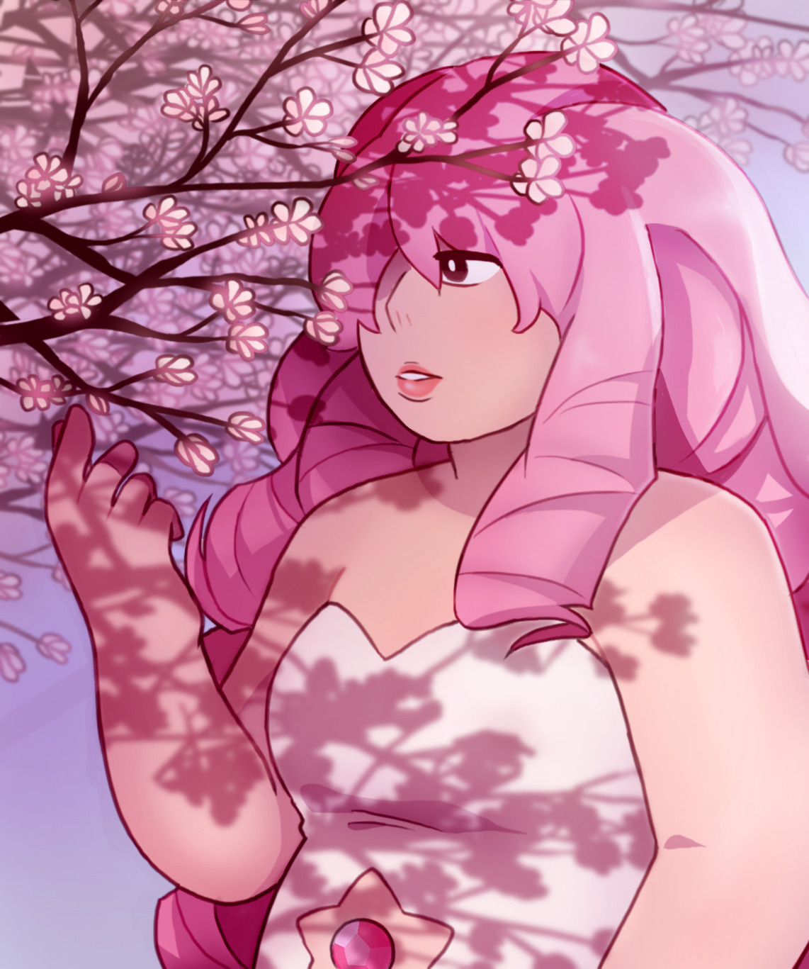 Rose Quartz with cherry blossom 🌸