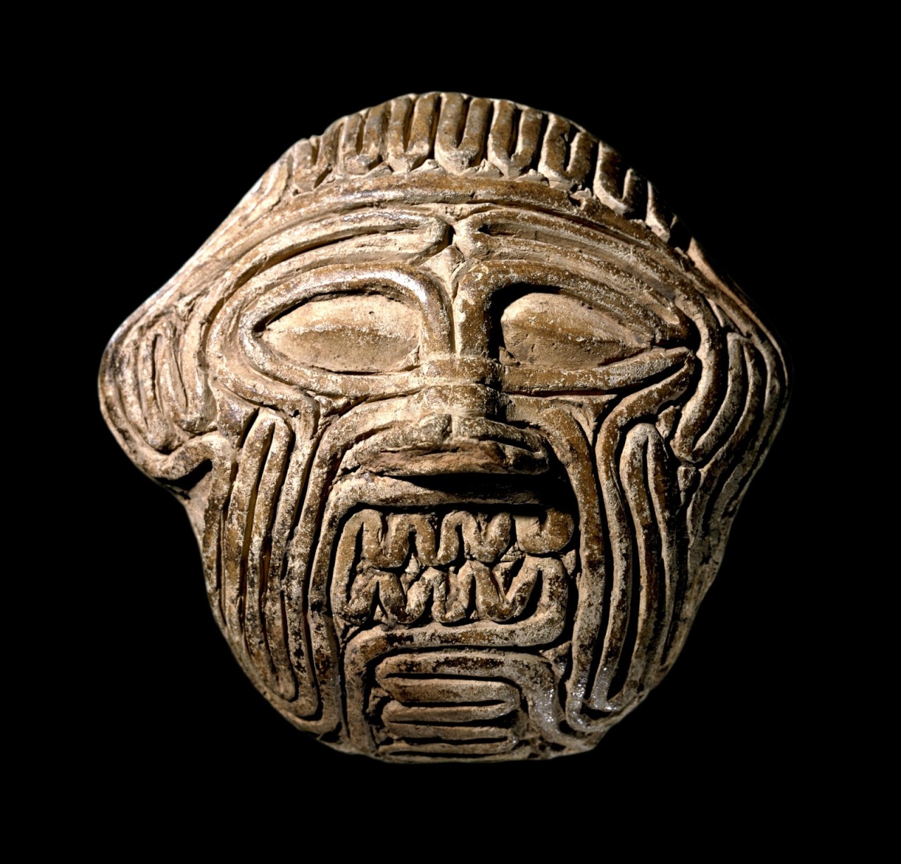 Ancient To Post Medieval History Mesopotamian Clay Humbaba Demon Mask