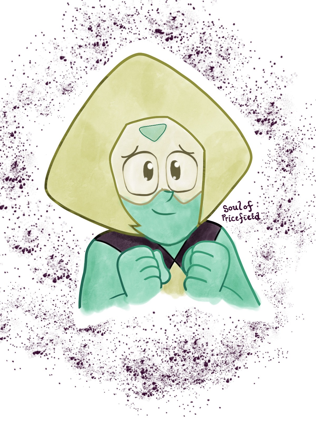Haven’t drawn in forever so heres warm up redraw of peridot
