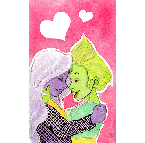 Anonymous said: Amedot- Steven Universe... 2A for the pose thing Answer: Here you go, nonnie! I love these two ;u; PS. guys, feel free to send me more requests if you wanna, I’m up for drawing more...