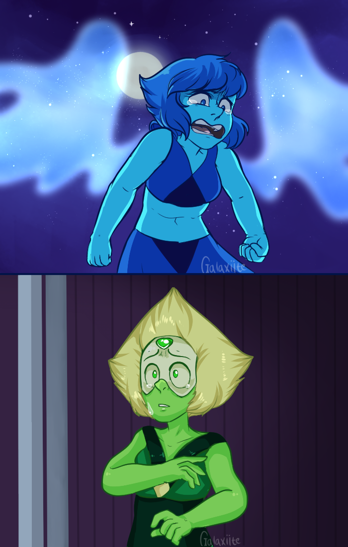 Anonymous said: Hope I'm not too late to the party, but can you do Lapis and Peridot interacting as A3 and C3? Love your art btw Answer: here they are! :’> thank you, I’m happy that you like my art!