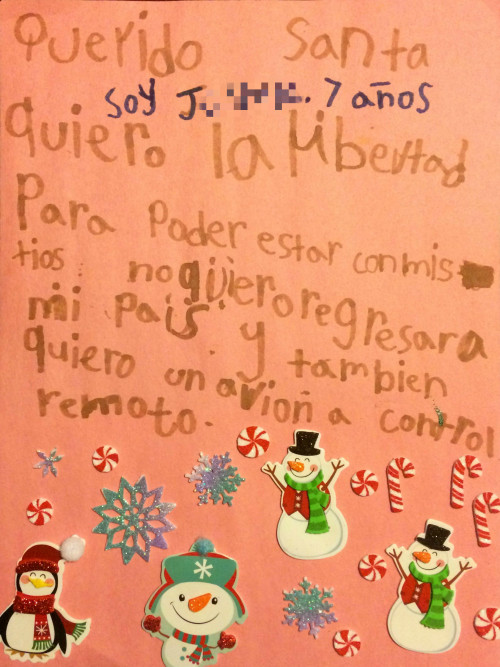 J is seven years old. He and his mother fled El Salvador because a gang was threatening his mother and had threatened to kidnap J. Since they came to the United States seeking refuge, J and his mom have been in immigration detention for 15...