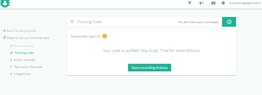 Tracking code for Action Recorder