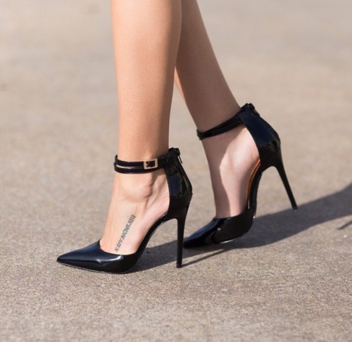 ankle strap high heel shoes | Tumblr