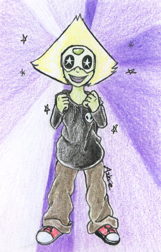Peridot outfit draw!!!! She’s precious! I had to draw Peridot in the outfit I wore to my first astronomy class~ I had a picture of it here but then I deleted it in shame? ;-; ((is also in a semipanic...