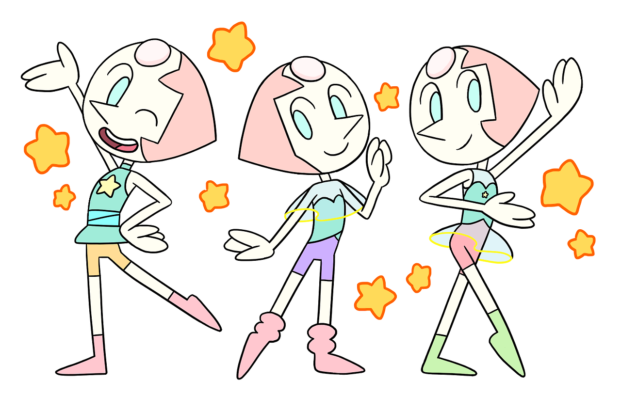 I drew Attack The Light style Current Pearl, Young Pearl, Debut outfit Pearl! アタックザライトの絵柄の現在のパール、若いパール、最初に出てきた時の服のパールを描いてみた！