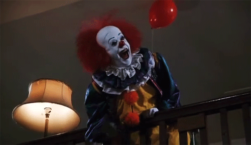 Image result for it clown gif in bedroom