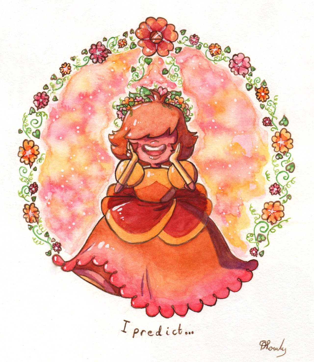 Some Padparadscha watercolours :-) Kinda like this style; will use it again