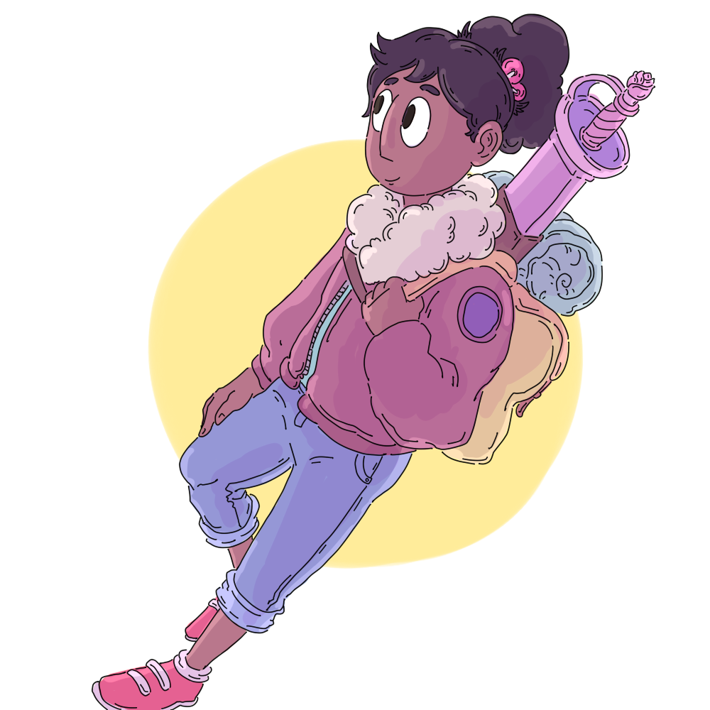 i was drawing connie on her new outfit and then i realized: the jacket, the backpack i can’t believe connie is the fucking vulture
