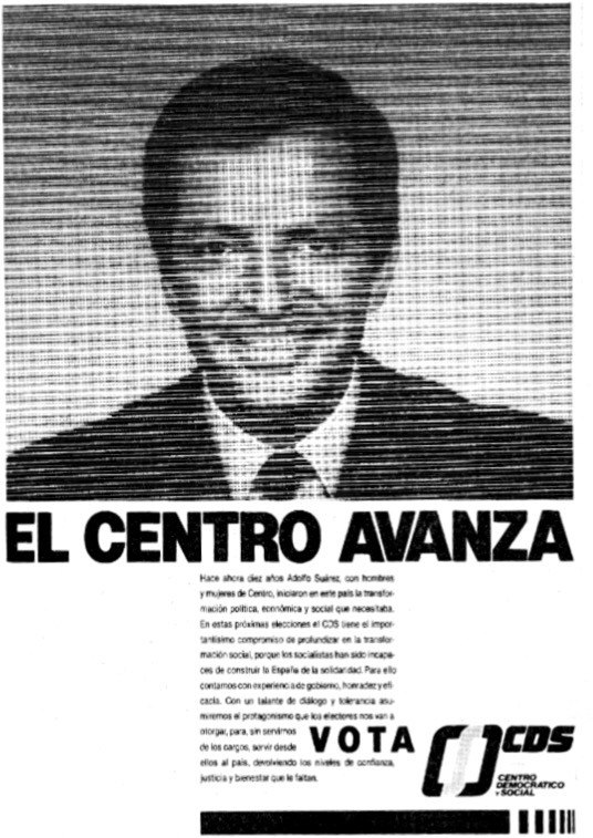 ‪Cartel electoral del CDS de Adolfo Suárez para las triple elecciones del 10 de junio #x270587 ‬