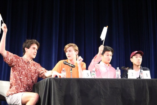 Thomas Kelleher, Noah Geller, Kevin Chen and Peter Lu compete in the Mira Costa High School Scholar Quiz Finals during second period. They competed against Izzy Lau, Sophia Arnao, Jasmine Wu and Ella Pachler, and the boys ended the match with another victory.