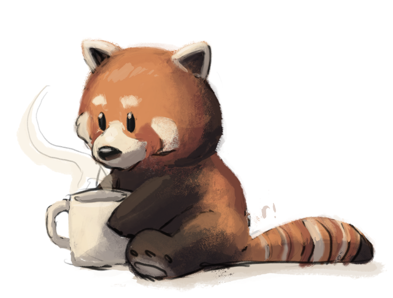 Red panda and coffee -Ryan!