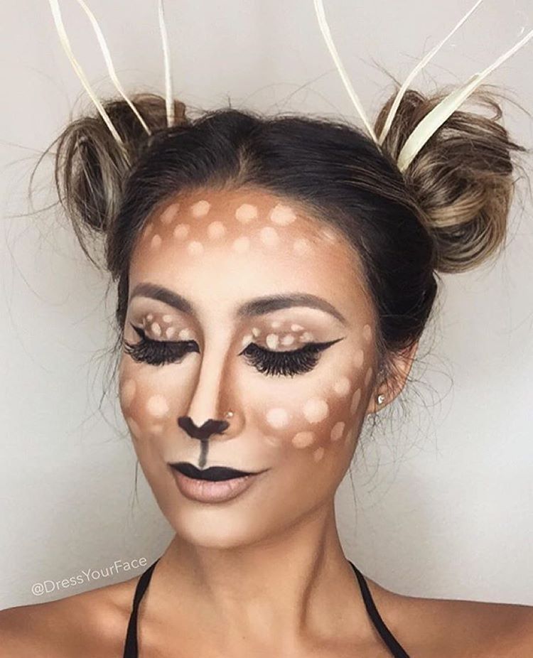 How cute is this deer/doe makeup look by...